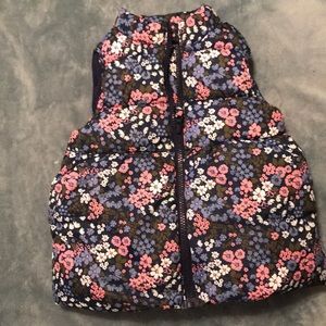 Girls size 3T puffer vest blue floral